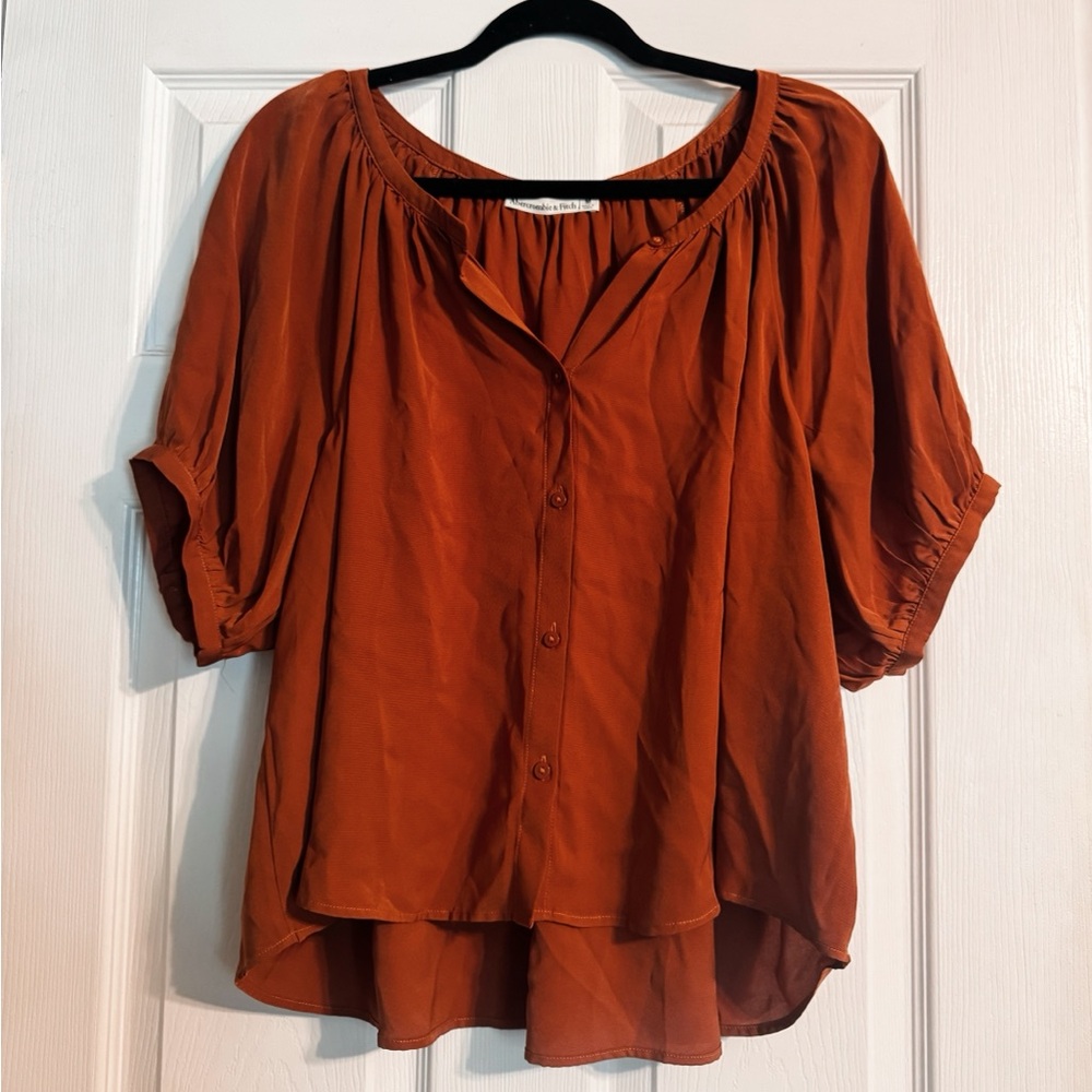 Abercrombie Rust Button Down Blouse